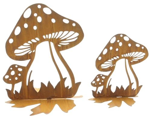 FRANK FLECHTWAREN Metalldeko Pilz, 2er Set, Echtrostfinish Maße: Höhe 19 cm, 26 cm, einfache Selbstmontage, FRANK FLECHTWAREN Metalldeko Pilz, 2er Set, Echtrostfinish Maße: Höhe 19 cm, 26 cm, einfache Selbstmontage, von FRANK FLECHTWAREN