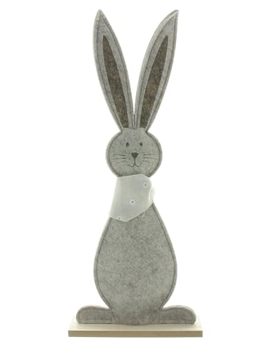 FRANK FLECHTWAREN Osterhase, Osterdeko, Hase, Dekofigur, Filzhase Schal, Textil, MDF Maße: Höhe 53 cm für den Innenbereich von FRANK FLECHTWAREN