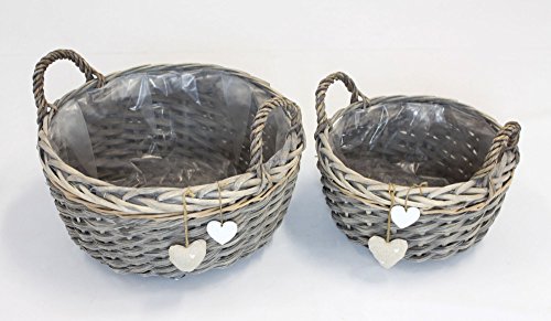 FRANK FLECHTWAREN Pflanzkorb Herzen, im 2er Set, Ø 28 x 15 cm, Ø 36 x 19 cm, nostalgisch, Landhaus, vielseitig anwendbar FRANK FLECHTWAREN Pflanzkorb Herzen, im 2er Set, Ø 28 x 15 cm, Ø 36 x 19 cm, nostalgisch, Landhaus, vielseitig anwendbar von FRANK FLECHTWAREN