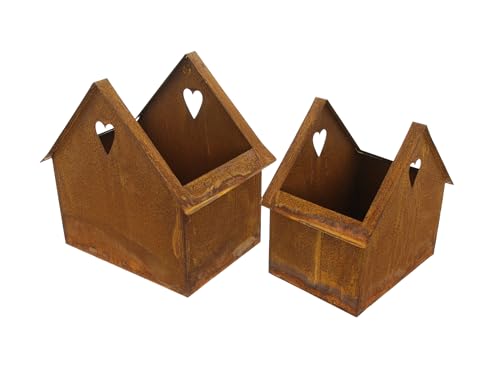 FRANK FLECHTWAREN Pflanzer Rost-Haus, 2er Set, Metall, zum Bepflanzen mit Folie ausschlagen Maße: 20 x 14 x 20 cm, 24 x 17 x 24 cm FRANK FLECHTWAREN Pflanzer Rost-Haus, 2er Set, Metall, zum Bepflanzen mit Folie ausschlagen Maße: 20 x 14 x 20 cm, 24 x 17 x 24 cm von FRANK FLECHTWAREN