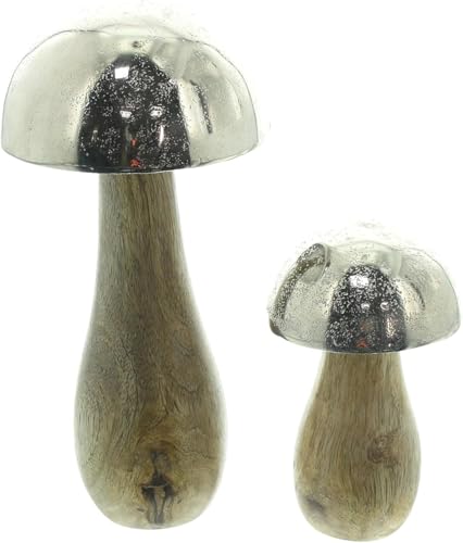 FRANK FLECHTWAREN Pilz Mangoholz, 2er Set, Mangoholz, naturbelassen, Aluminiumguss Maße: Höhe 11 cm, 18 cm vielseitig einsetzbar FRANK FLECHTWAREN Pilz Mangoholz, 2er Set, Mangoholz, naturbelassen, Aluminiumguss Maße: Höhe 11 cm, 18 cm vielseitig einsetzbar von FRANK FLECHTWAREN
