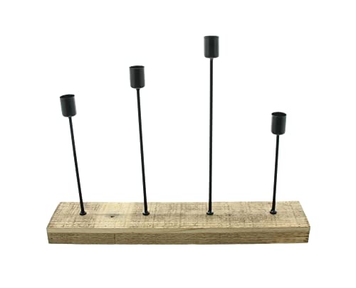 FRANK FLECHTWAREN Stabkerzenhalter Pure Rustic, Mattschwarz lackiertes Metall, Sockel recyceltes Holz, Maße: 36 x 8 x 30 cm, passend für Stabkerzen max. Ø 2,1 cm, einfache Selbstmontage FRANK FLECHTWAREN Stabkerzenhalter Pure Rustic, Mattschwarz lackiertes Metall, Sockel recyceltes Holz, Maße: 36 x 8 x 30 cm, passend für Stabkerzen max. Ø 2,1 cm, einfache Selbstmontage von FRANK FLECHTWAREN