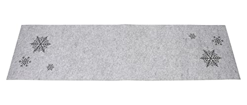 FRANK FLECHTWAREN Tischläufer Schneeflöckchen, Filz, 100% Polyester Maße: 40 x 140 cm von FRANK FLECHTWAREN