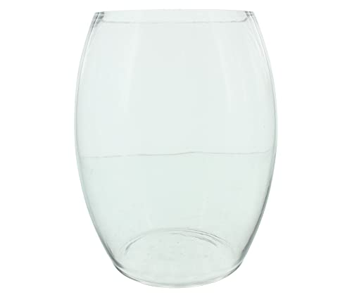 FRANK FLECHTWAREN Vase Grande, Glas, ovale Form, große Öffnung, Maße: Ø 19 x 25 cm von FRANK FLECHTWAREN