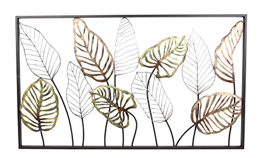 FRANK FLECHTWAREN Wandbild, Wanddeko Bild Blätter 99 x 56 cm, Blickfang, elegant, von FRANK FLECHTWAREN