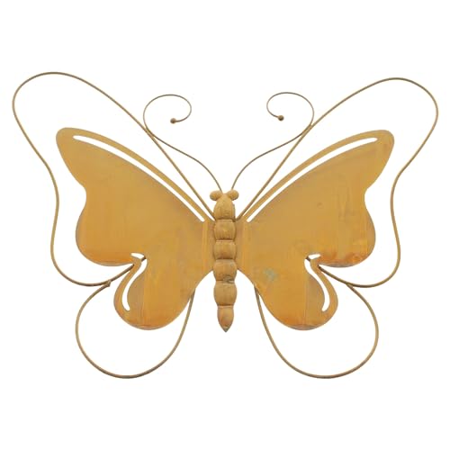 FRANK FLECHTWAREN Wandhänger Schmetterling, Metall, Echtrostfinish Maße: 38 x 29 cm von FRANK FLECHTWAREN