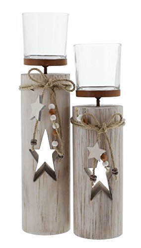FRANK FLECHTWAREN Windlicht Sternchen im 2er Set, ca. GH 30 cm, GH 35 cm. als Deko oder Geschenk, EIN toller Blickfang, vielseitig einsetzbar. von FRANK FLECHTWAREN