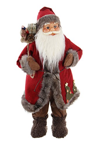 FRANK FLECHTWAREN Nikolaus, Weihnachtsmann, Große Figur, ca. Höhe 60 cm, aufwändig verarbeitet, Rottöne, für den Innenbereich. von FRANK FLECHTWAREN