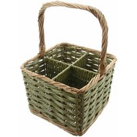Frank Flechtwaren - Flaschenkorb 'Weidengeflecht' für 4 Flaschen Naturweide, geschält und ungeschält FF-102164 von FRANK FLECHTWAREN