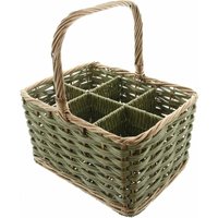 Frank Flechtwaren - Flaschenkorb 'Weidengeflecht' für 6 Flaschen Naturweide, geschält und ungeschält FF-102166 von FRANK FLECHTWAREN