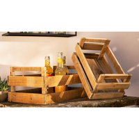 Dekoleidenschaft - 2x Holzkiste Used Aufbewahrungskiste aus recyceltem Holz, Obstkiste, Flaschenkiste, Weinkiste von DEKOLEIDENSCHAFT