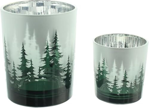 Frank Flechtwaren Windlicht Wald, 2er Set, Glas Maße: Ø 7 x 8 cm, Ø 10 x 12 cm, ohne Kerzen vielseitig einsetzbar Frank Flechtwaren Windlicht Wald, 2er Set, Glas Maße: Ø 7 x 8 cm, Ø 10 x 12 cm, ohne Kerzen vielseitig einsetzbar von FRANK FLECHTWAREN