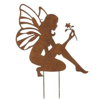 Metall-Stecker "Fee" Garten Terrasse balkon Deko Pflanze Topf, Rostdesign FF-229452 von FRANK FLECHTWAREN