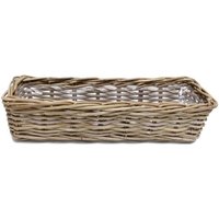 Frank Flechtwaren - Pflanz-Kasten 'Rattan', groß Pflanzer grey bepflanzen Garten Terrasse Balkon FF-107942 von FRANK FLECHTWAREN