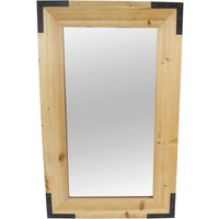Dekoleidenschaft - Spiegel Wood 50x70 cm groß, Industrial Look, Massivholz Rahmen, Wandspiegel von DEKOLEIDENSCHAFT