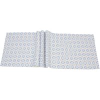Dekoleidenschaft - Tischläufer Santorin weiß / blau / beige, 100% Baumwolle, 40x140 cm, Mitteldecke von DEKOLEIDENSCHAFT