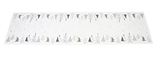 Tischläufer Tannenbäumchen, Samt-Haptik, 100% Polyester Maße: 40 x 140 cm SChönes Tanne Design, Festlich Weihnachtlich von FRANK FLECHTWAREN