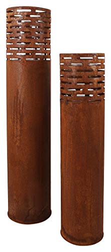 Windlicht Rost-Säule, im 2er Set von FRANK FLECHTWAREN