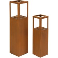 Frank Flechtwaren - Windlicht-Säule 'Trend', 2er Set Kerze Schein Leuchte Lampe brennen, Rostdesign FF-229984 Frank Flechtwaren - Windlicht-Säule 'Trend', 2er Set Kerze Schein Leuchte Lampe brennen, Rostdesign FF-229984 von FRANK FLECHTWAREN