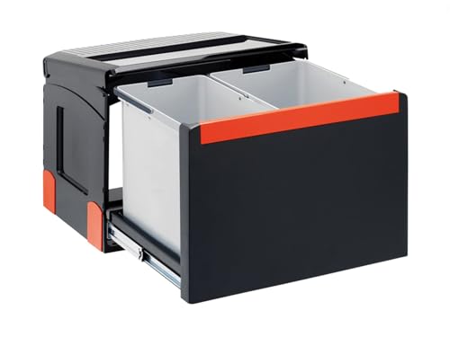 FRANKE Cube 50 32L schwarz rechteckig Trash kann Trash Dosen – (32L, eckig, schwarz, 438 mm, 330 mm, 345 mm) von FRANKE
