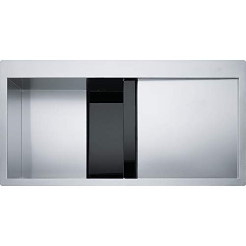Franke CLV 214 127.0306.386 Küchenspüle Slim Top, Edelstahl Seidenglanz/schwarzes Glas von FRANKE