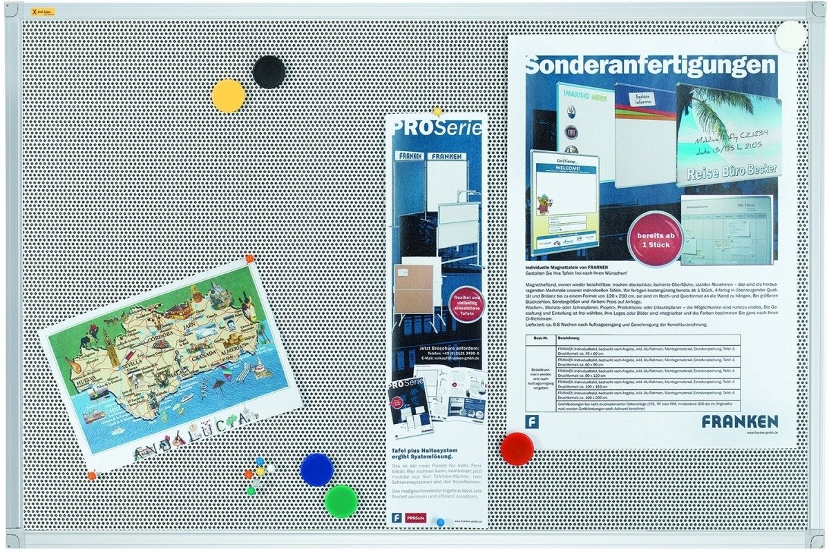 FRANKEN Pinnwand Textiltafel Pin'n'Mag X-tra!Line 60x45cm grau von FRANKEN