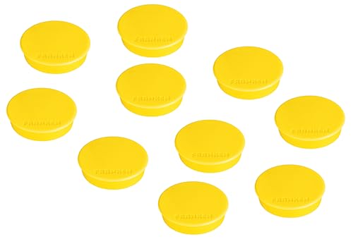 FRANKEN Magnete Stark Rund, 10 Stück, Hochwertige Haftmagnete für Büro, Haushalt, Werkstatt mit hoher Haftkraft, ideal für Whiteboards, Kühlschrank, Plantafeln oder Schaukästen, 38 mm, Gelb, HMS36 04 FRANKEN Magnete Stark Rund, 10 Stück, Hochwertige Haftmagnete für Büro, Haushalt, Werkstatt mit hoher Haftkraft, ideal für Whiteboards, Kühlschrank, Plantafeln oder Schaukästen, 38 mm, Gelb, HMS36 04 von Franken