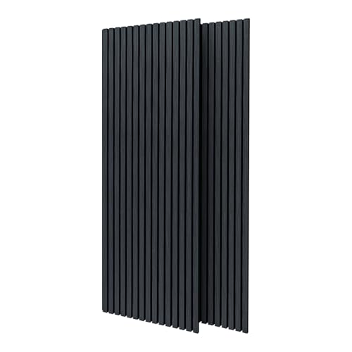 2er Set 235x60cm 2,82qm schwarz dekorative Holzschalldämmung von FRANKYSTAR