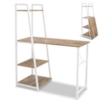 Bimyo - Klappschreibtisch mit platzsparendem Regal 50x41xH128 cm im Industrie-Stil oak Bimyo - Klappschreibtisch mit platzsparendem Regal 50x41xH128 cm im Industrie-Stil oak von FRANKYSTAR