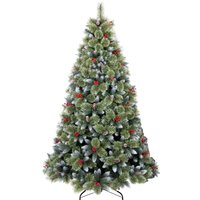Cortina - Verschneiter Weihnachtsbaum aus PVC und PP mit Zapfen und Beeren �121x210H, 1348 Spitzen Cortina - Verschneiter Weihnachtsbaum aus PVC und PP mit Zapfen und Beeren �121x210H, 1348 Spitzen von FRANKYSTAR