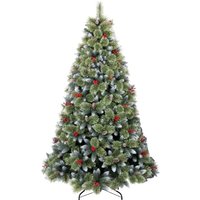 Cortina - Verschneiter Weihnachtsbaum aus PVC und PP mit Zapfen und Beeren �99x180H, 858 Spitzen Cortina - Verschneiter Weihnachtsbaum aus PVC und PP mit Zapfen und Beeren �99x180H, 858 Spitzen von FRANKYSTAR