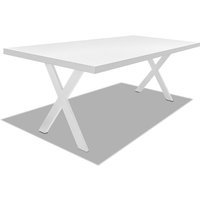 Esstisch aus Holz und Metall mit X-Fuß weiß - 160x90 cm von FRANKYSTAR