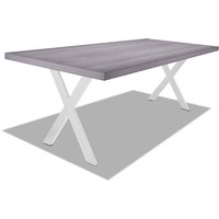 Esstisch aus Holz und Metall mit X-Fuß weiß - 160x90 cm von FRANKYSTAR