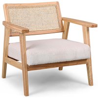 Frankystar - Artena - Sessel aus massivem Holz von Parawood mit Sitz aus Polyrattan und Sitz aus geripptem Samt Frankystar - Artena - Sessel aus massivem Holz von Parawood mit Sitz aus Polyrattan und Sitz aus geripptem Samt von FRANKYSTAR