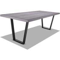 Esstisch aus Holz und Metall mit schwarzen trapezförmigen Füßen - 160x90 cm von FRANKYSTAR