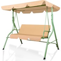 Frankystar - Hulaop - 3-Sitzer Gartenschaukel mit gepolstertem Kissen und Sonnendach aus Stahl und Polyester Beige Frankystar - Hulaop - 3-Sitzer Gartenschaukel mit gepolstertem Kissen und Sonnendach aus Stahl und Polyester Beige von FRANKYSTAR
