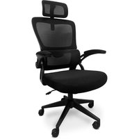 Frankystar - Lyn - Bürostuhl Ergonomischer mit Kopfstütze, Lendenwirbelpolsterung und Drehrädern - Schwarz von FRANKYSTAR