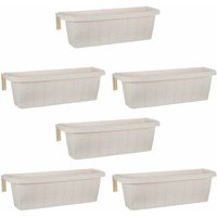 Frankystar - Rondine 60 - 6er-Set geflochtene Balkone 60 cm mit verstellbaren Haken und Wasserspeicher Creme von FRANKYSTAR