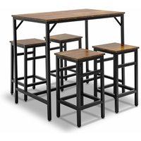 Sabi - Bartisch mit Barhocker-Set, Esstisch mit 4 St�hlen von FRANKYSTAR