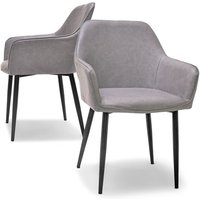 Milano - Set aus 2 Designerst�hlen mit anthrazitgrauem Kunstlederbezug. 2er-Set Ess-, B�ro- und Arbeitszimmerst�hle. St�hle mit Armlehnen aus Milano - Set aus 2 Designerst�hlen mit anthrazitgrauem Kunstlederbezug. 2er-Set Ess-, B�ro- und Arbeitszimmerst�hle. St�hle mit Armlehnen aus von FRANKYSTAR