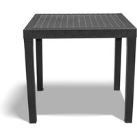 Poker - Polyrattan-Tisch 78x65 cm mit geflochtenem Rattan-Effekt in Anthrazit von FRANKYSTAR