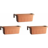Rondine 50 - Set aus 3 x 50cm Balkonen mit verstellbaren Haken und Wasserspeicher Terracotta Rondine 50 - Set aus 3 x 50cm Balkonen mit verstellbaren Haken und Wasserspeicher Terracotta von FRANKYSTAR