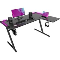 Frankystar - Shigeru - Eck-Gaming-Schreibtisch 140x99x76 cm mit led aus mdf und schwarzem Metall Frankystar - Shigeru - Eck-Gaming-Schreibtisch 140x99x76 cm mit led aus mdf und schwarzem Metall von FRANKYSTAR