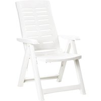 Yuma - Gartensessel aus Kunstharz. Sessel zum Zusammenklappen mit mehreren Positionen. Strandkorb mit Armlehnen 60x61xH109 cm wei� von FRANKYSTAR
