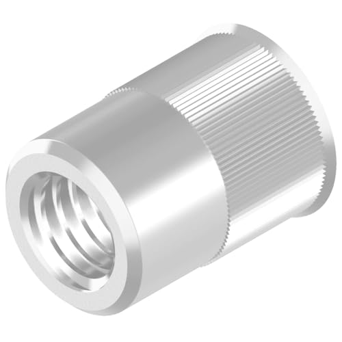 FRANTOS 10 Stück Blindnietmutter FK Alu M 6x14,5 Klemmb.0,5-3,0 mm, Rundschaft gerändelt m. Unterkopfverzahnung - Blindnietmuttern Nietmuttern Senkkopf von FRANTOS