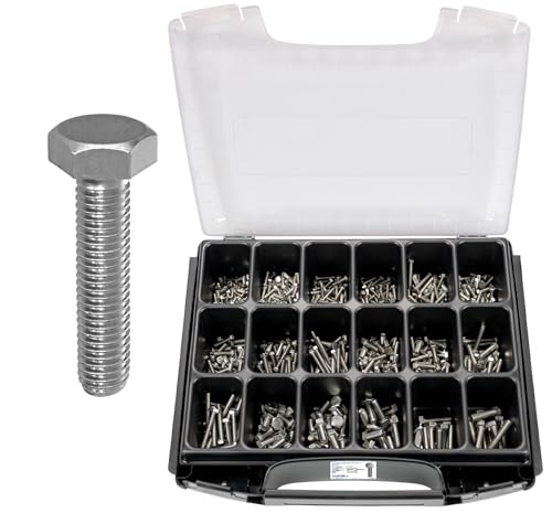 FRANTOS i-BOXX DIN 933 Sechskantschrauben Sortiment - 685 tlg. in Edelstahl A2 I Maschinenschrauben Gewindeschrauben Set Schraubensortiment von FRANTOS