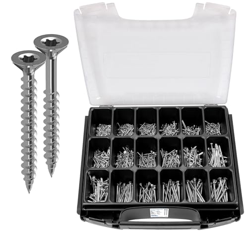 FRANTOS i-BOXX Spanplattenschrauben Senkkopf TX Sortiment - 1.050 tlg. In Edelstahl A2 I Holzschrauben Schrauben Schraubensortiment Set FRANTOS i-BOXX Spanplattenschrauben Senkkopf TX Sortiment - 1.050 tlg. In Edelstahl A2 I Holzschrauben Schrauben Schraubensortiment Set von FRANTOS