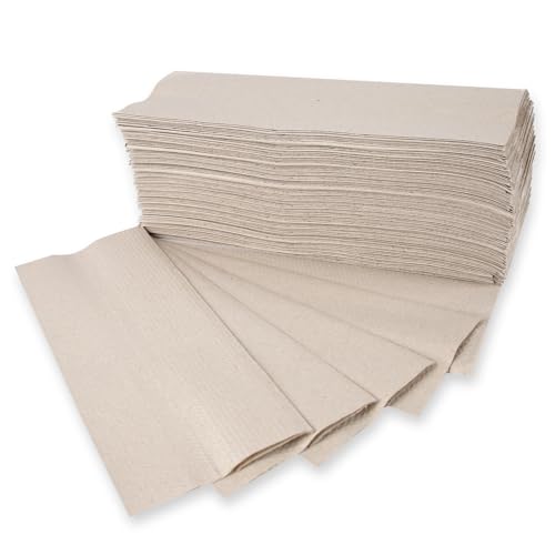 3648 Stück Hygoclean Papierhandtücher, 1-lagig | Recyclingpapier, C-Falzung, natur, L: 25cm, B: 32cm, Papierhandtücher, ZZ-Falz, Falthandtuch von FRANZ MENSCH