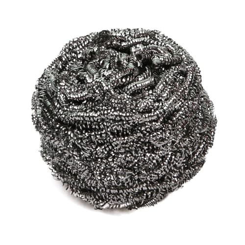 50 Stück Hygoclean Topfreiniger Edelstahl, silber, B: 8cm, H: 8cm, Topfreiniger Metall, Topfkratzer, Stahlschwamm von FRANZ MENSCH