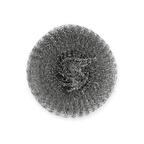 50 Stück Hygoclean Topfreiniger | Metall, silber, 40gr-m², Ø: 10,5cm, Topfreiniger Metall, Topfkratzer, Stahlschwamm von FRANZ MENSCH